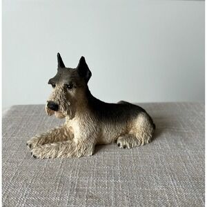 Vintage 1988 Castagna Italy Schnauzer Dog Figurine Realistic Animal Collectible